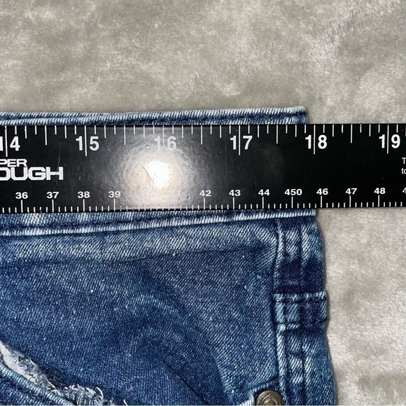 Encrypted Supply Company Medium Wash Distressed Stonewashed Skinny Jeans 36 - Picture 6 of 7